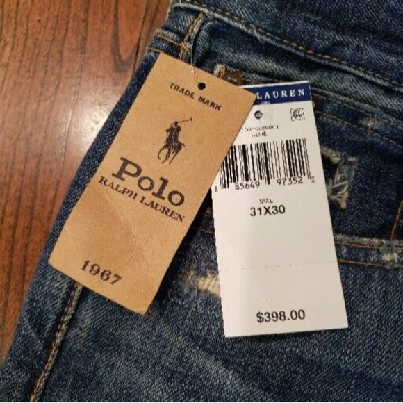 Polo Ralph Lauren The Varick Slim Straight Mexican Blanket Jeans Men 31x30 $398 - Picture 8 of 16